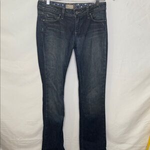 Paige Cloverdale boot cut flap back pockets blue jeans sz 28